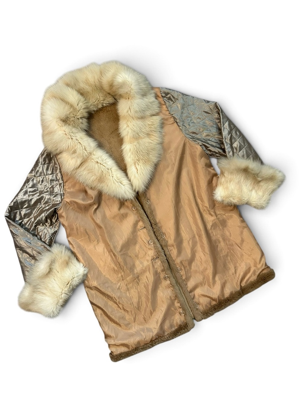 1970s Fur Lined and Trim Coat Pennylane L